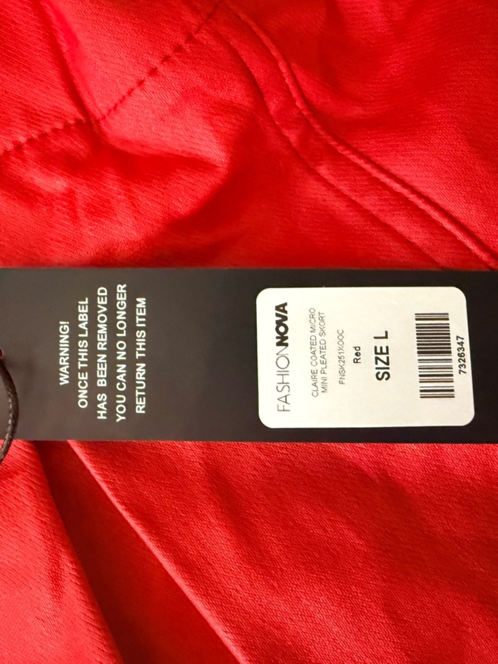 Fashion Nova Red Pleated Mini Skirt with Studded Belt - Picture 4 of 7